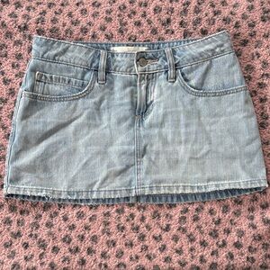 Hollister Light Blue Denim Mini Skirt